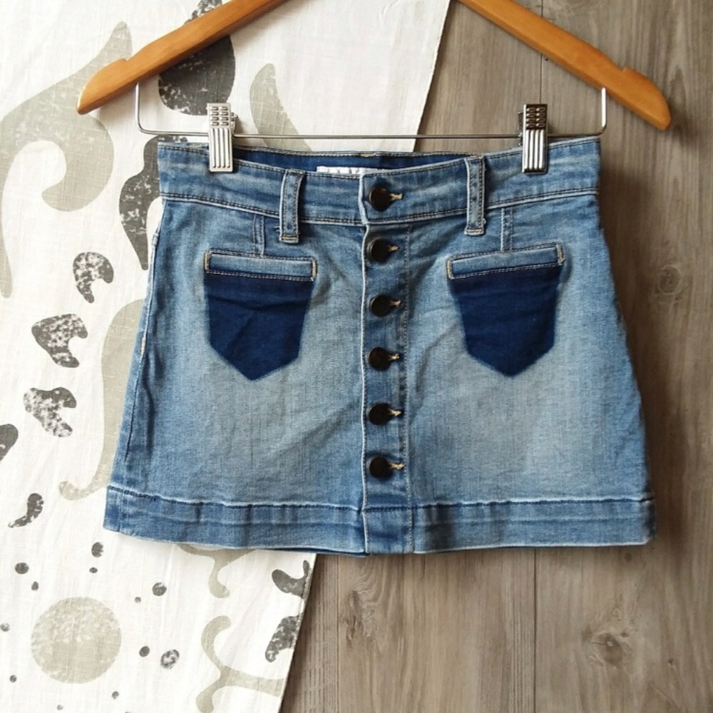 Joe’s Jeans Light Wash Button Down Jean Skirt